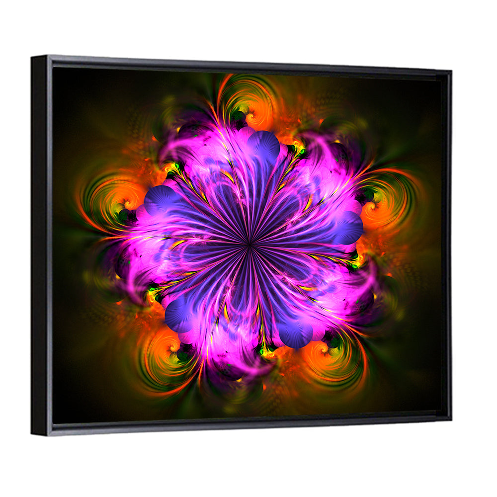 Vibrant Fractal Flower Wall Art