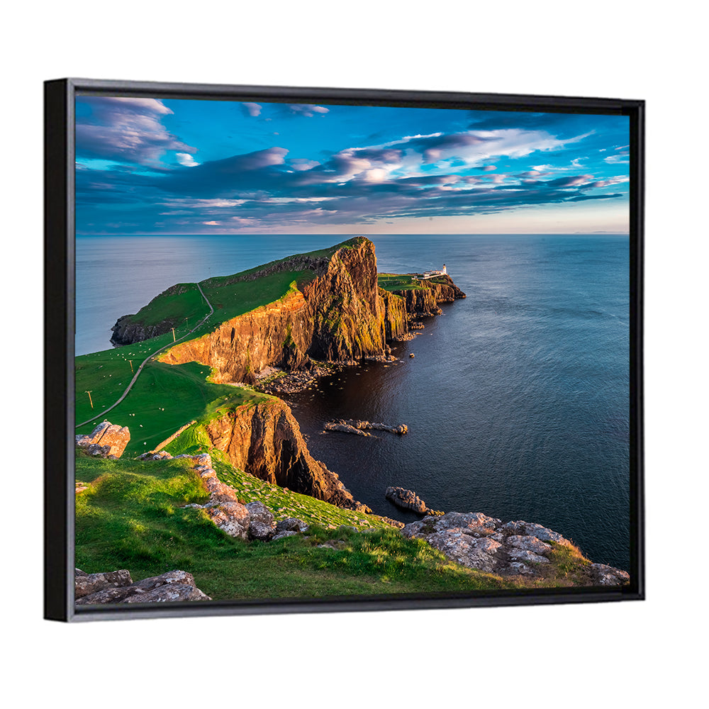 Neist Point Lighthouse at Golden Hour Wall Art