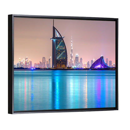 Dubai Night Skyline Wall Art