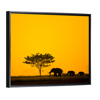 Thailand Elephant Silhouettes Wall Art