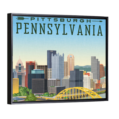 Pittsburgh Fort Pitt Bridge Skyline Wall Art
