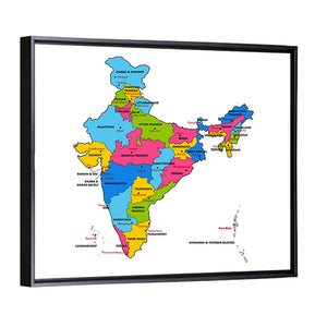 Detailed Map Of India Wall Art