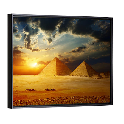 Great Pyramids of Giza at Dusk Wall Art