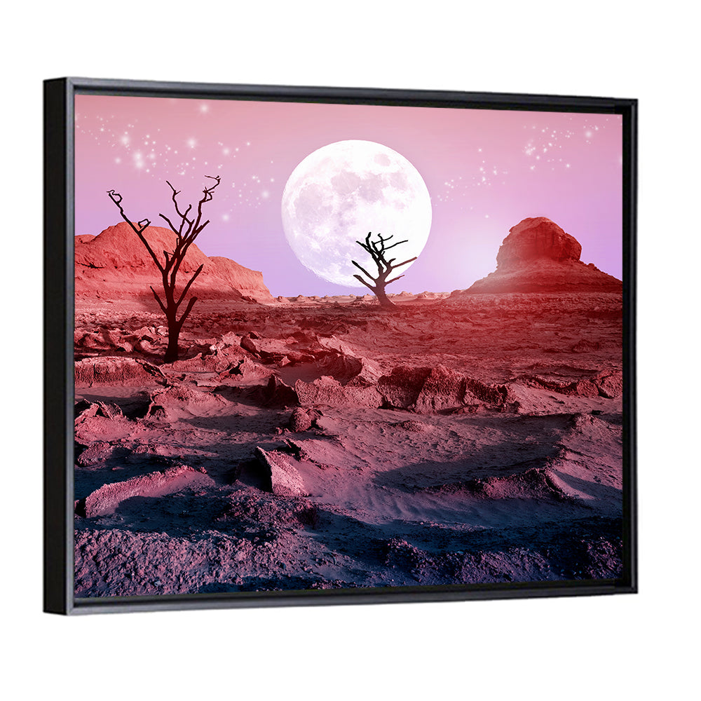 Desert Moon with Silhouetted Trees Wall Art