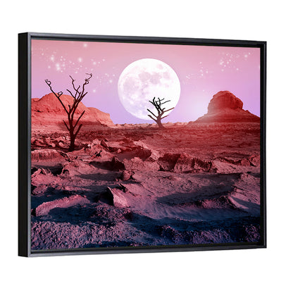 Desert Moon with Silhouetted Trees Wall Art