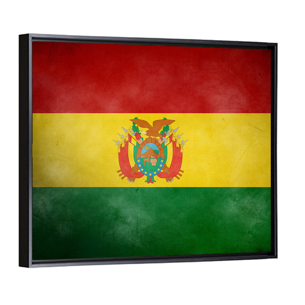 Vintage Bolivian Flag with Coat of Arms Wall Art
