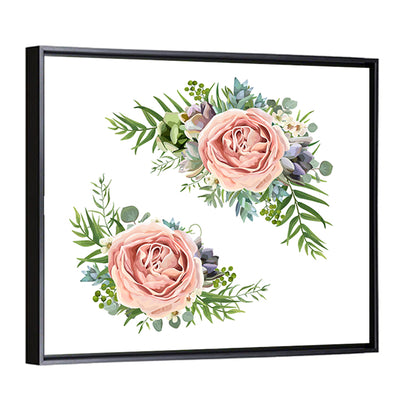 Mirrored Pink Rose Clusters Wall Art