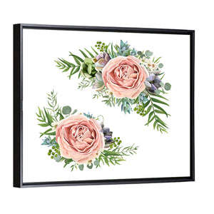 Pink Peach Lavender Rose Wall Art