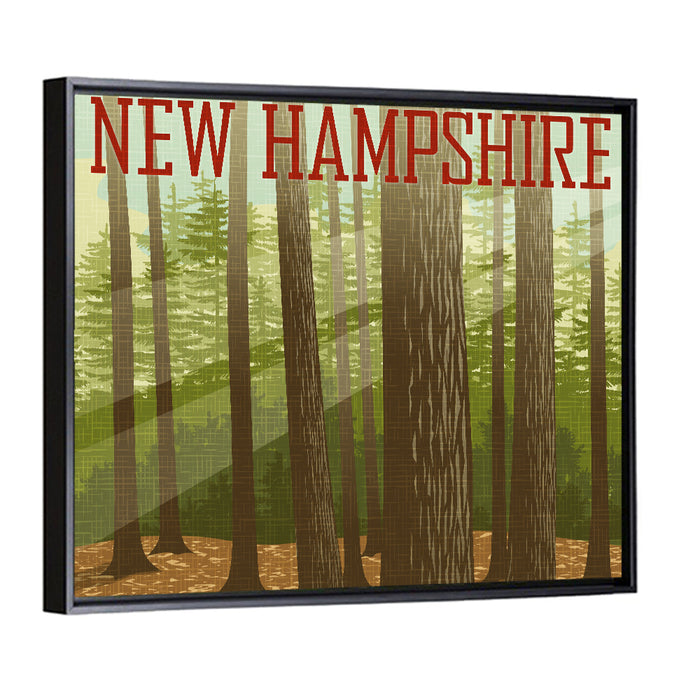 New Hampshire Forest Graphic Wall Art as a framed canvas