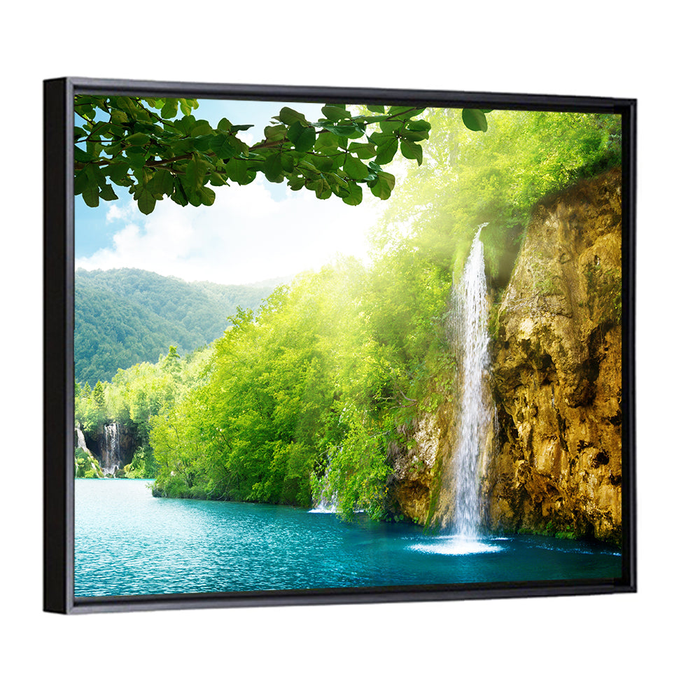 Plitvice Lakes Forest Waterfall Wall Art