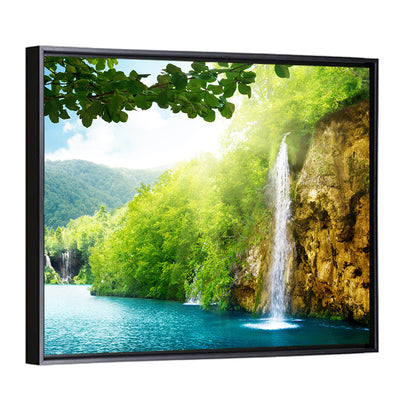 Plitvice Lakes Forest Waterfall Wall Art