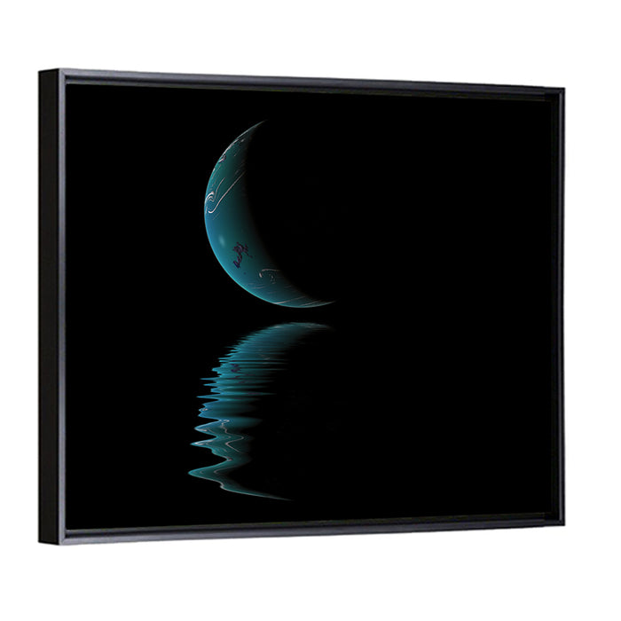 Surreal Planet Wall Art as a framed canvas