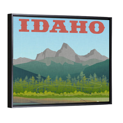 Vintage Idaho Travel Design Wall Art
