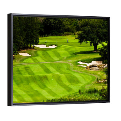 Sloping Golf Fairway with Bunkers Wall Art