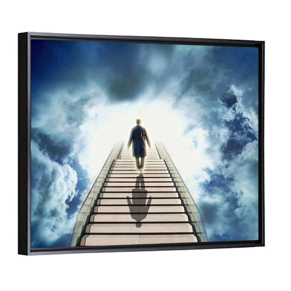 Man Ascending Toward Light Wall Art