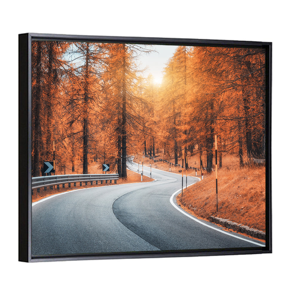 Autumn Road at Sunset Wall Art