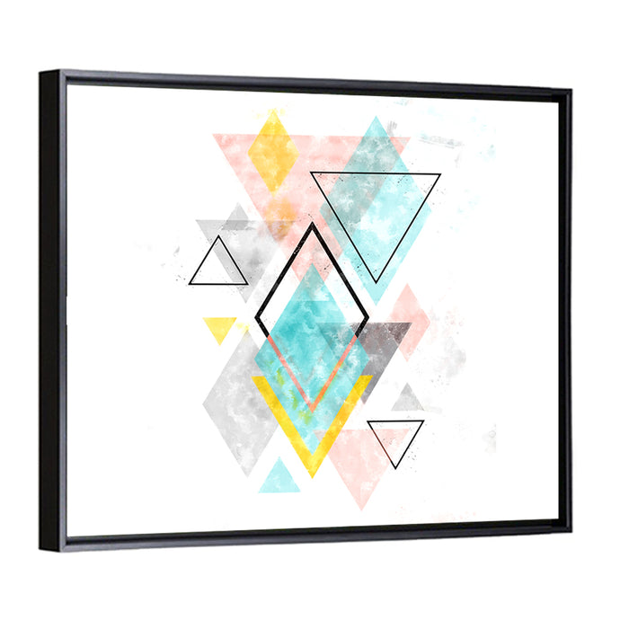 Scandinavian Diamond Geometry Wall Art as a framed canvas