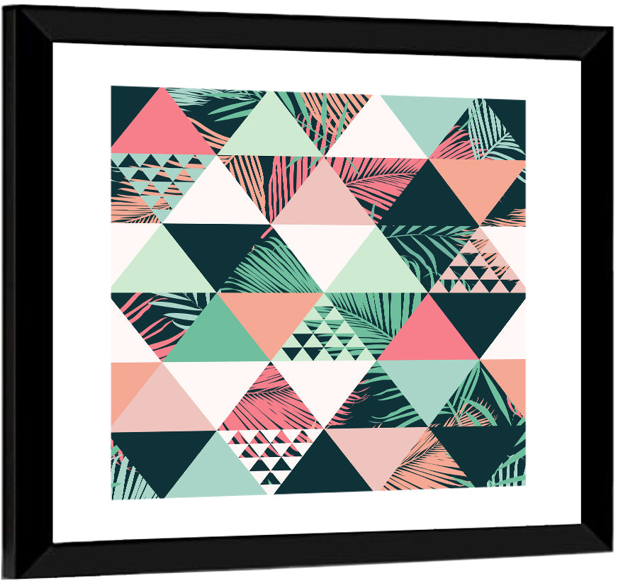Geometric Tropical Palm Leaves Wall Art