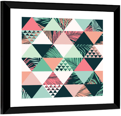 Geometric Tropical Palm Leaves Wall Art