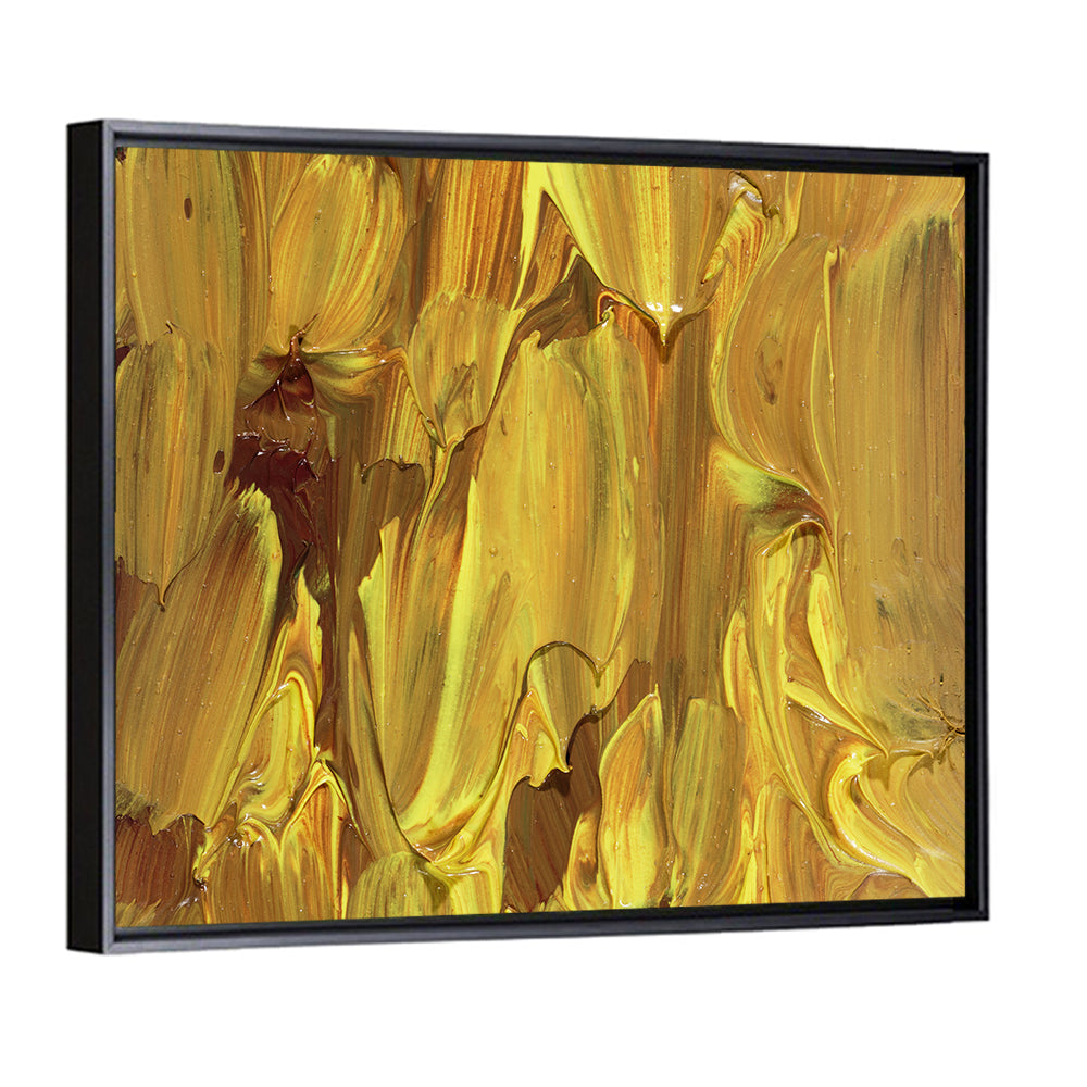 Golden Impasto Oil Study Wall Art
