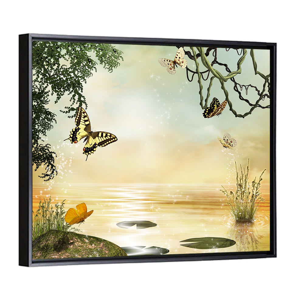 Butterflies Over Golden Pond Wall Art