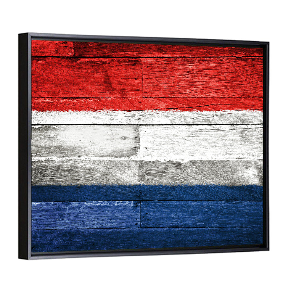 Dutch Flag on Distressed Wood Wall Art