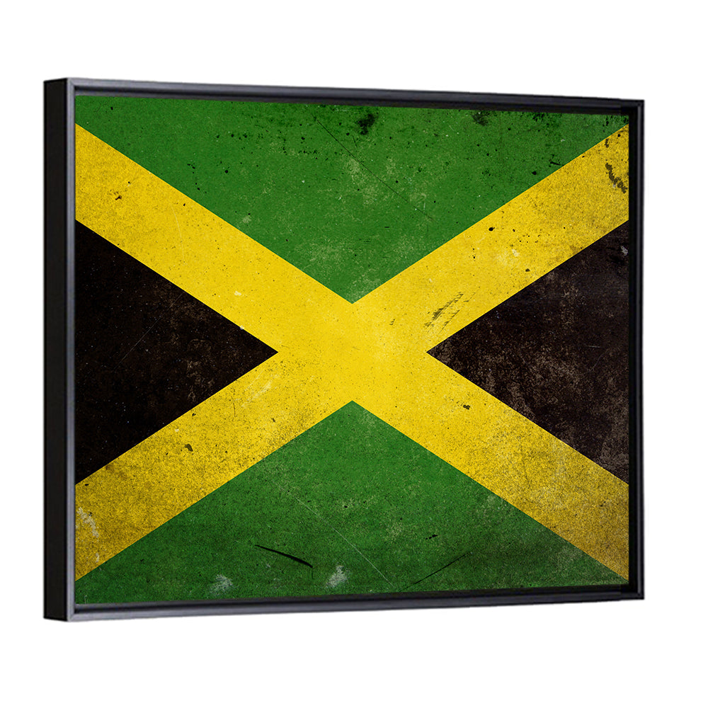 Distressed Jamaican Flag Wall Art