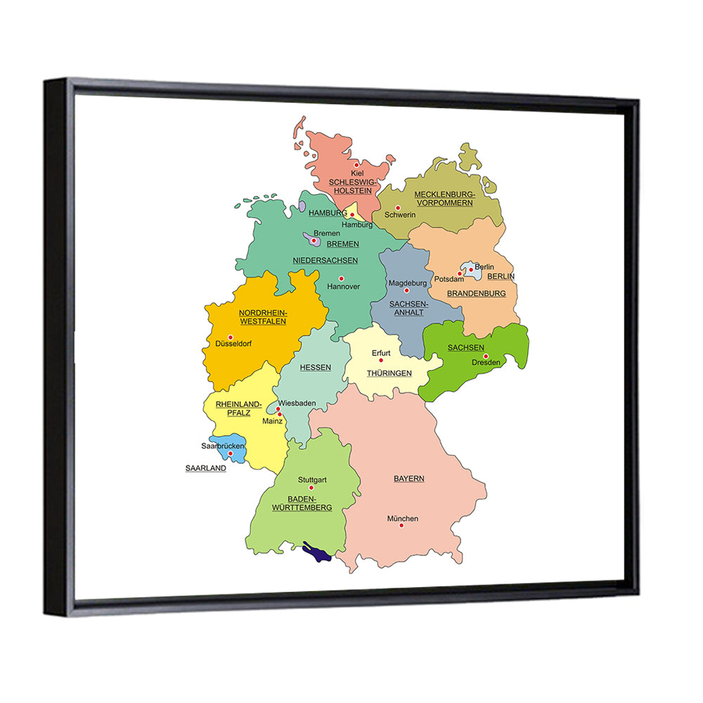 Germany Map Infographic Wall Art