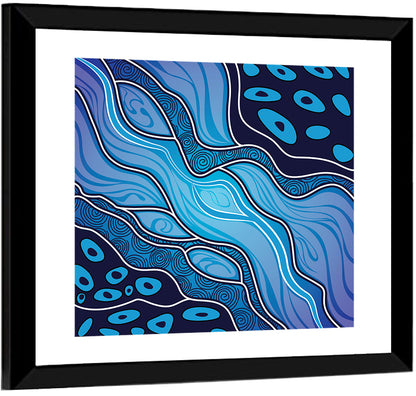 River Flow Vector Painting Wall Art
