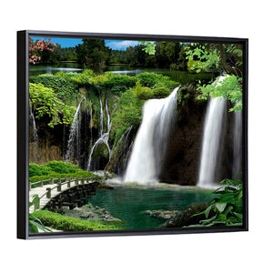 Scenic Forested Waterfall Wall Art