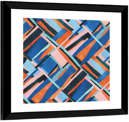 Watercolor Diagonal Grid Wall Art