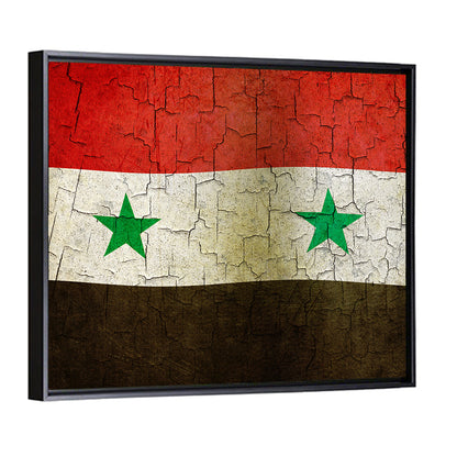 Syrian Flag Weathered Texture Wall Art