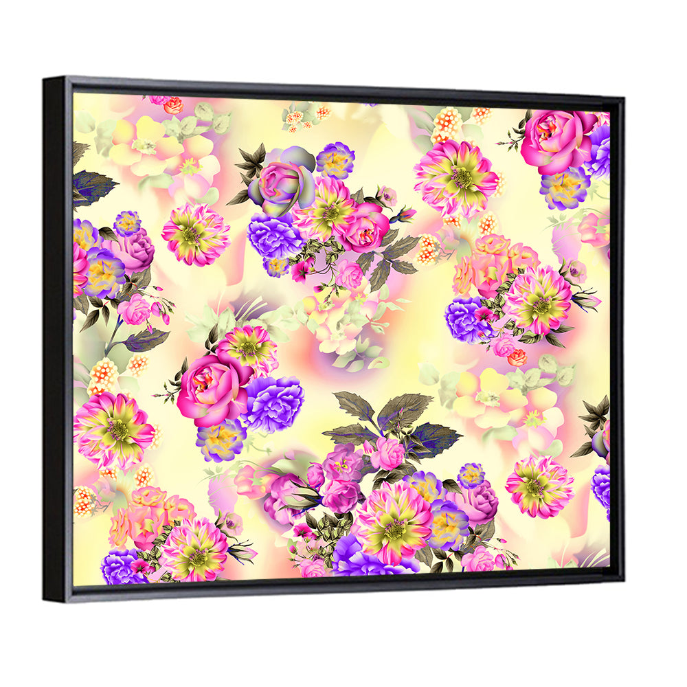 Summer Roses and Iris Pattern Wall Art