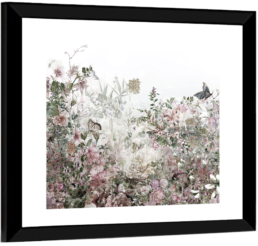 Faded Watercolor Floral Garden Wall Art