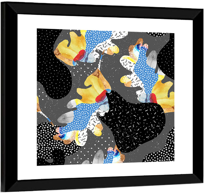 Fluid Leaf Collage Pattern I Wall Art as a framed print
