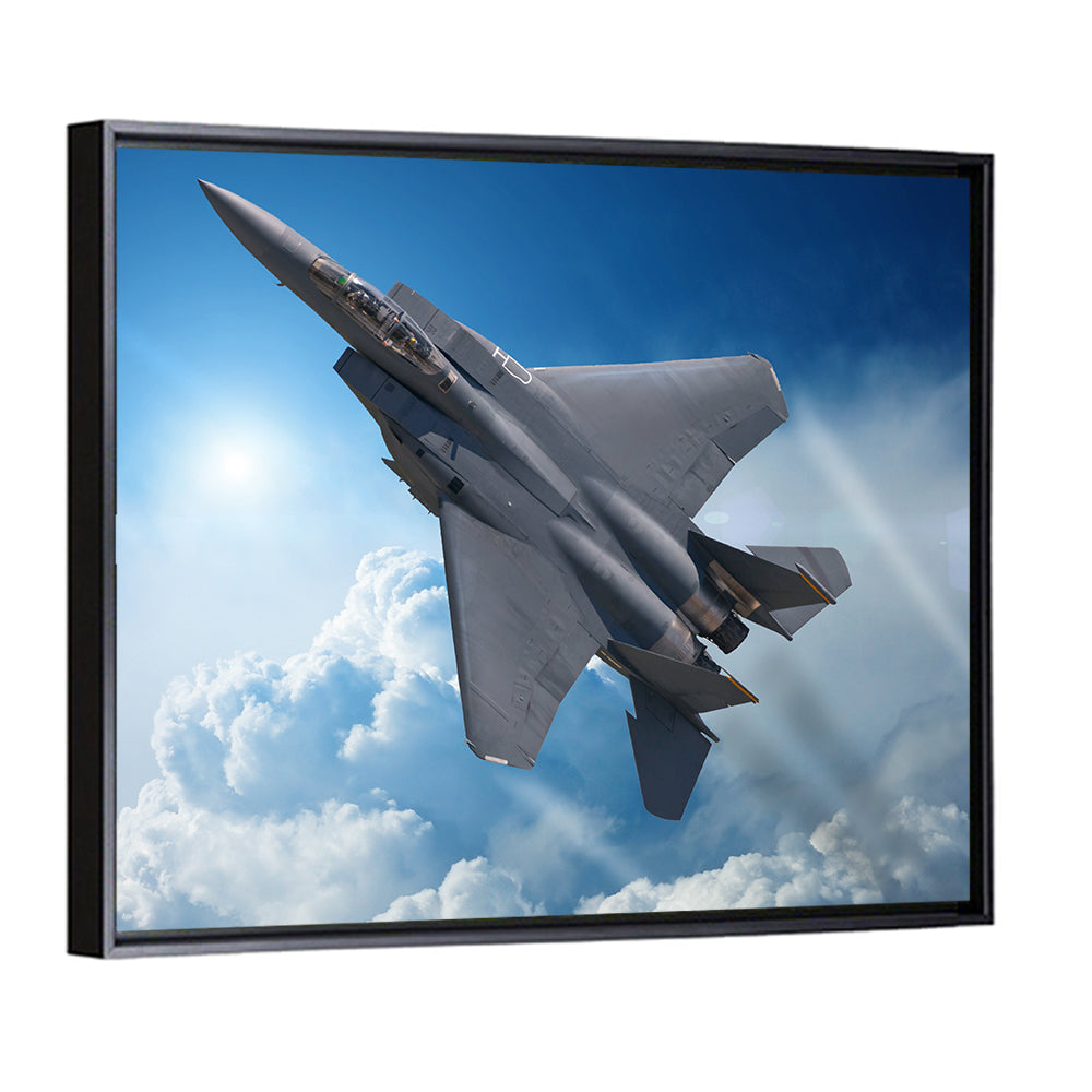 Low Angle Fighter Jet Over Sky Wall Art