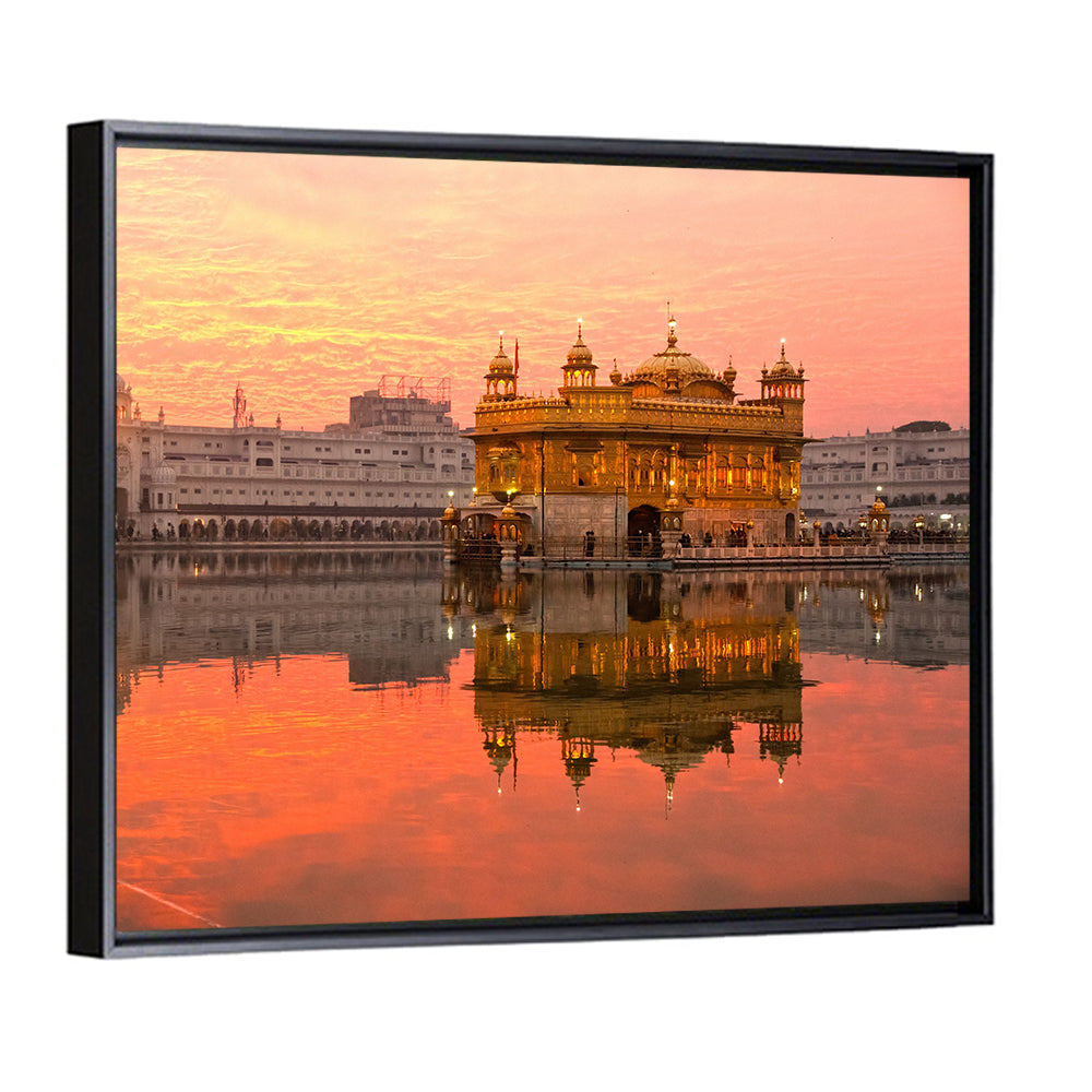 Golden Temple at Sunset Wall Art