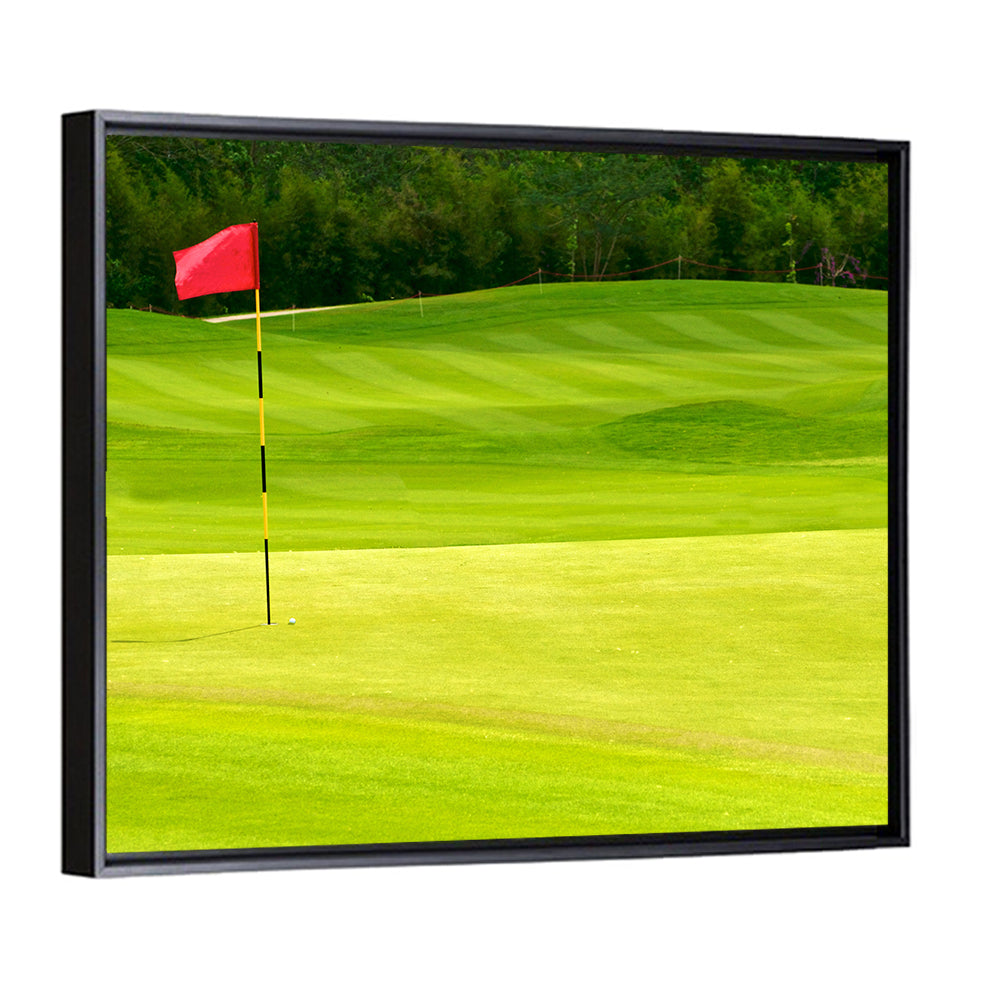 Red Golf Flag on the Green Wall Art
