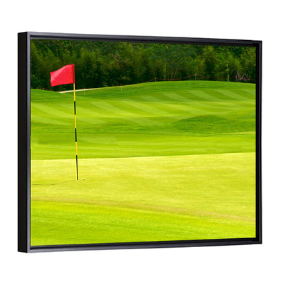Red Golf Flag on the Green Wall Art