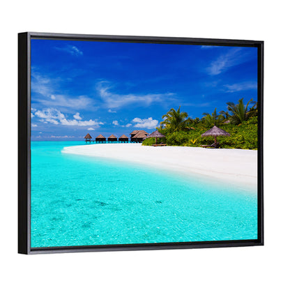 Turquoise Island with Water Bungalows Wall Art