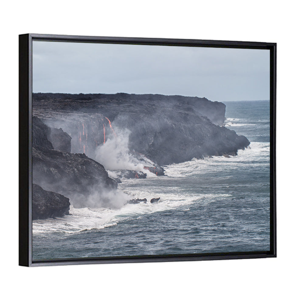 Glowing Lava on Big Island Coast Wall Art