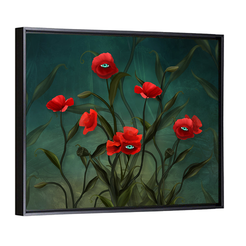 Surreal Poppies with Eyes Wall Art