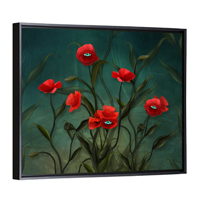 Surreal Poppies with Eyes Wall Art