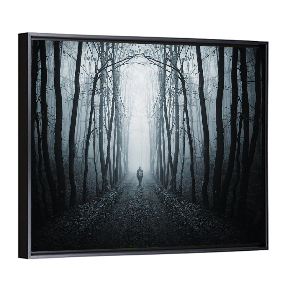 Strange Foggy Forest Path Wall Art