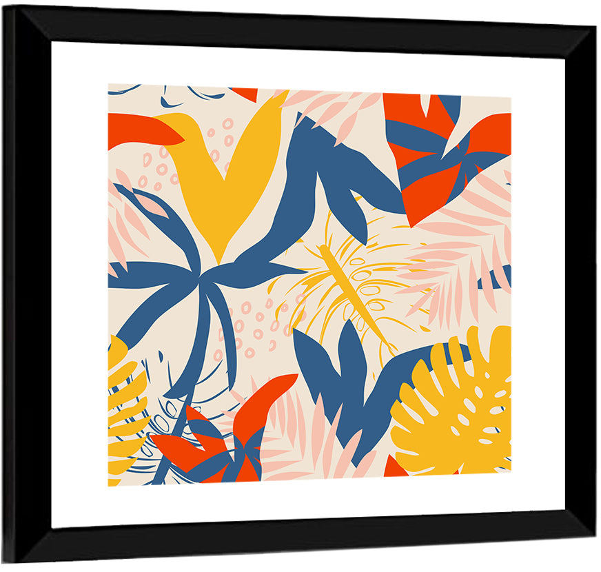 Bright Summer Tropical Pattern Wall Art