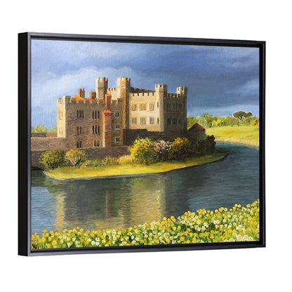 Castle Reflected Over Flower Meadow Wall Art