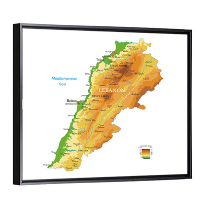 Lebanon Terrain Map Wall Art