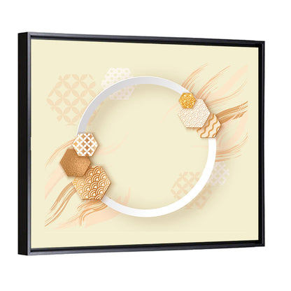 Cream and Gold Geometric Circle Wall Art