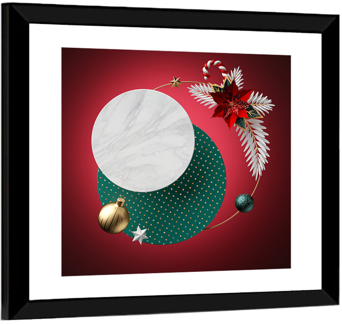 3d Christmas Abstract Wall Art as a framed print