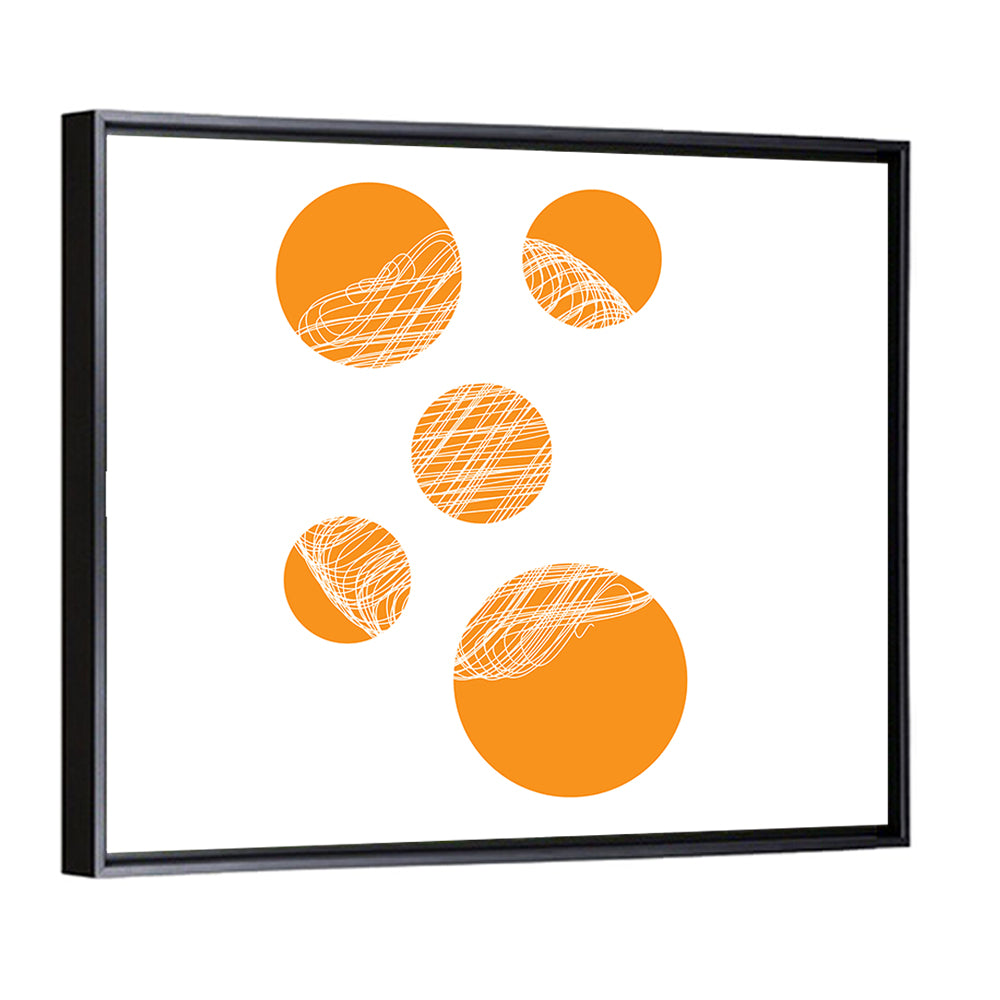 Asymmetrical Orange Circles Wall Art